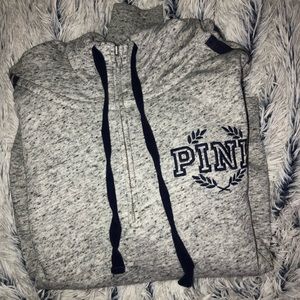 PINK Grey Half Zip